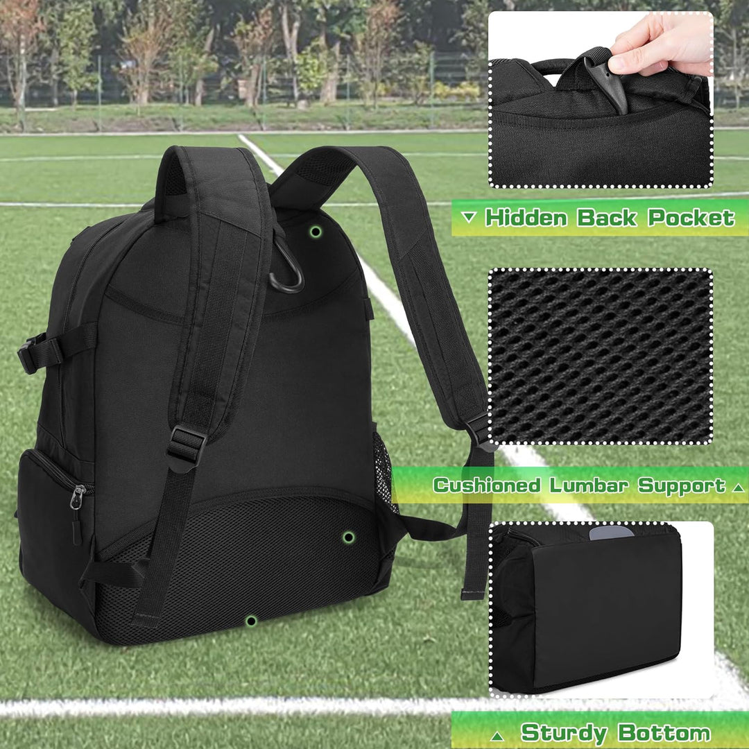 DSLEAF Fussballrucksack, Basketballausrüstungstasche mit separatem, belüftetem Schuhfach für das Tra