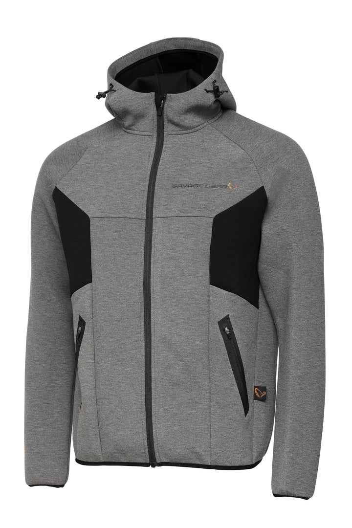 Savage Gear Unisex Tec-Foam Zip Hoodie Hooded Sweatshirt (1er Pack) L Dunkelgrau Melange, L Dunkelgr