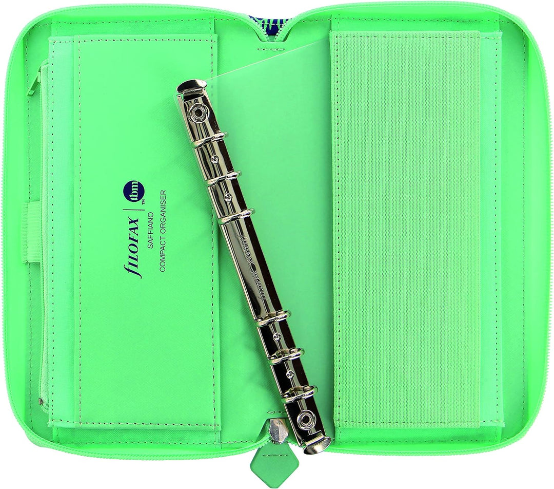 Filofax Saffiano Personal MT028776 Kompakter Reissverschluss-Organizer, limitierte Auflage, Lederopt