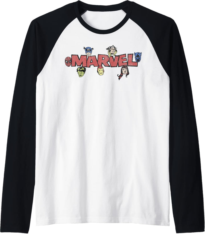 Marvel Avengers Retro Style Logo Raglan