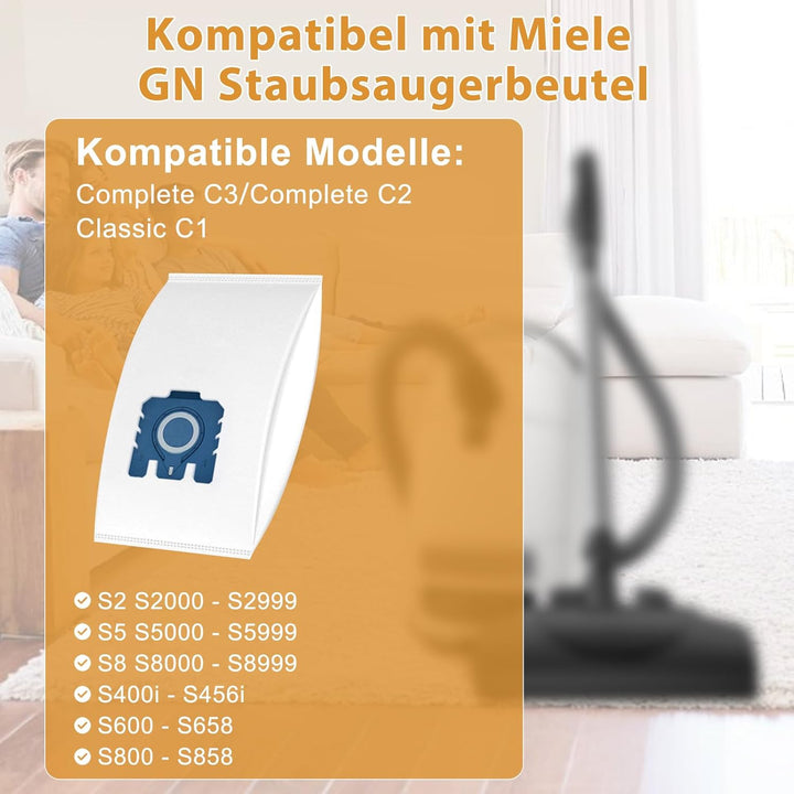 10 Stück Staubsaugerbeutel 3D Efficiency für Miele Pure GN Staubsauger Classic C1 Complete C2 Comple