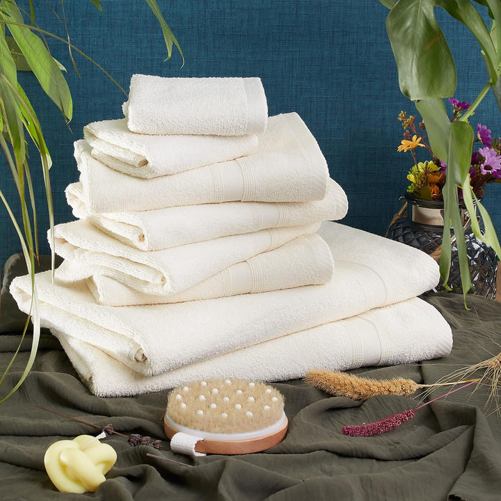 Tuiste Handtücher Set Creme |%100 Baumwolle Handtuch Set 8 Teilig | 2X Badetücher Set, 4X Handtücher