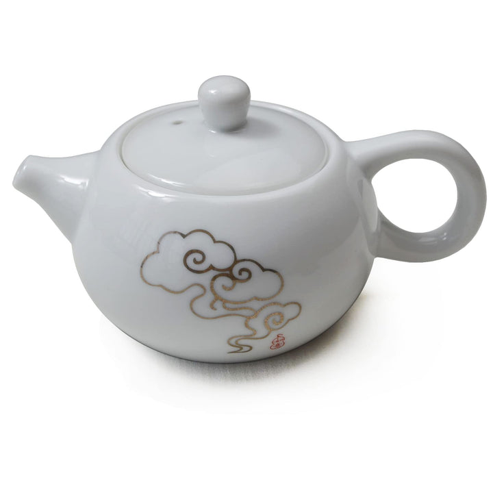 Porzellan-Teekanne, 170 ml, kleine Teekanne, weiss, chinesisches Gongfu-Tee-Set (verheissungsvolle W