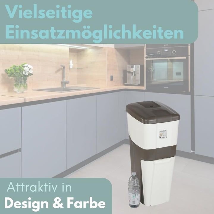 GarPet Mülleimer Küche 3 Fächer Gross Mülltrennsystem 70 Mülltrennung Mülltrenner Abfallsammler Müll