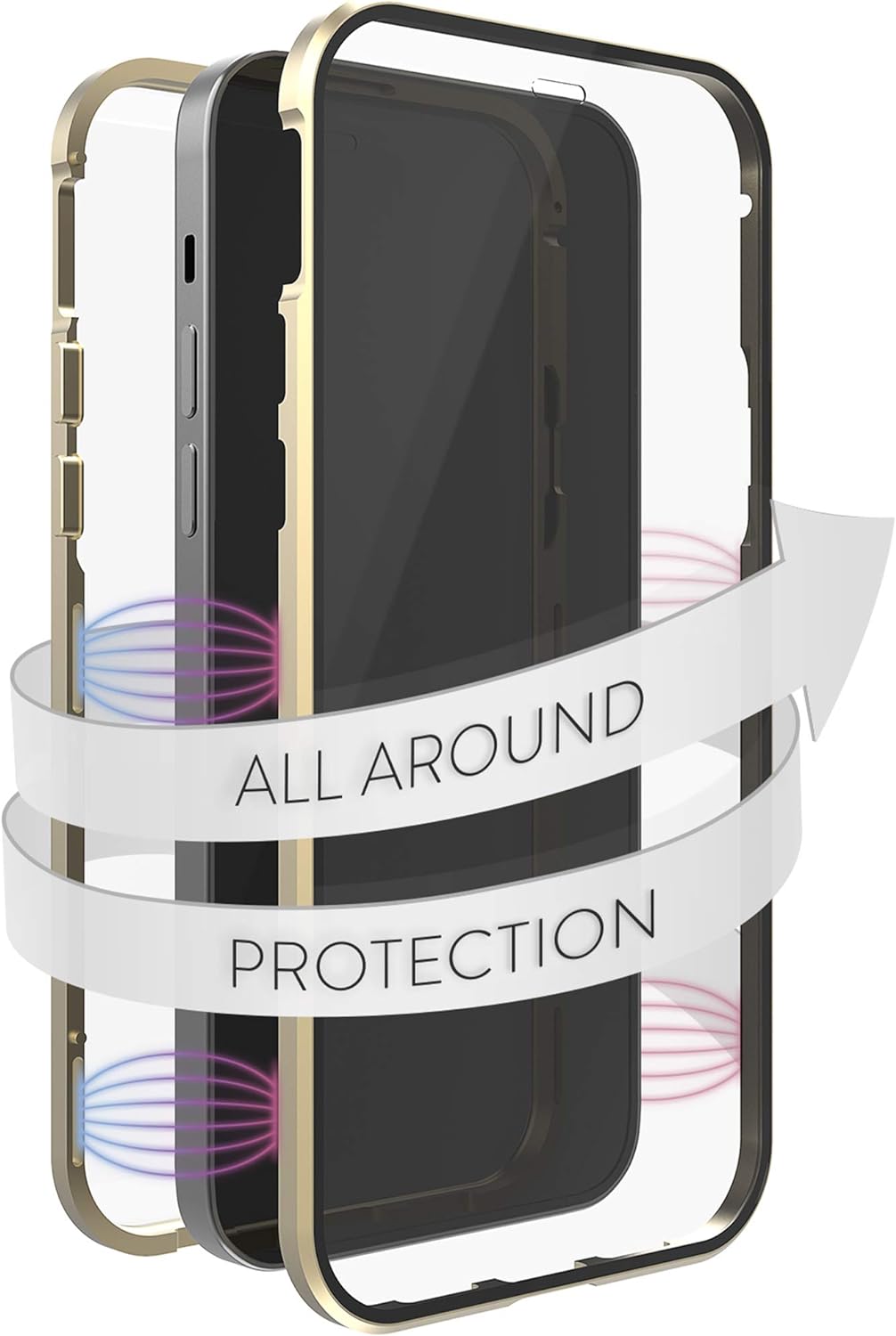 White Diamonds - Hülle 360 Grad Glass Case Passend für Apple iPhone 13 Pro Max I Handyhülle, Durchsi
