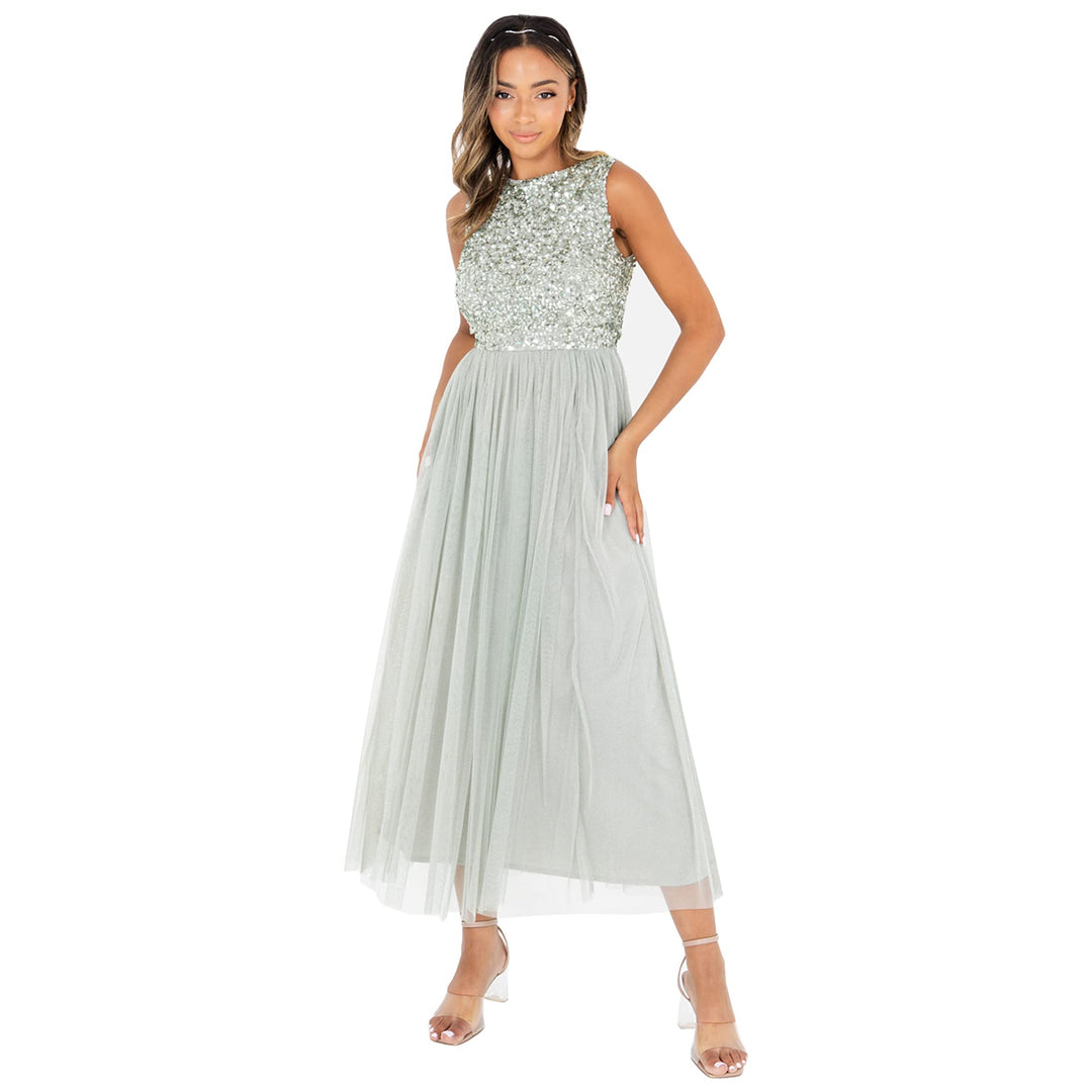 Maya Deluxe Damen Bridesmaid Dress Green Lily 34, Green Lily 34