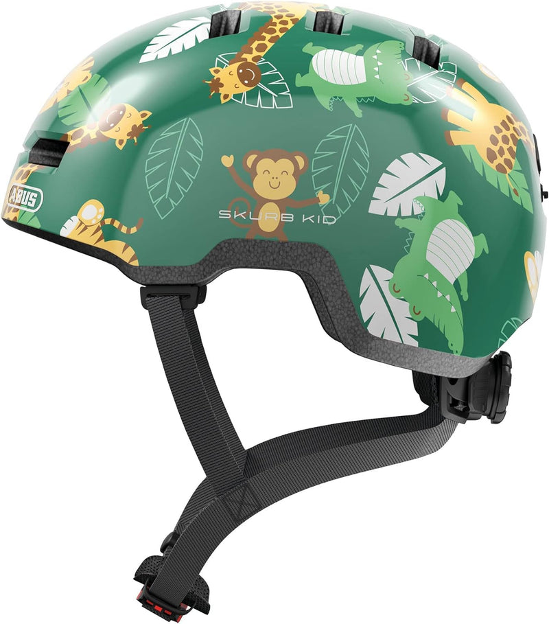 ABUS Kinderhelm Skurb Kid - robuster Fahrradhelm im Skater-Look mit Platz für einen Zopf und vielfäl