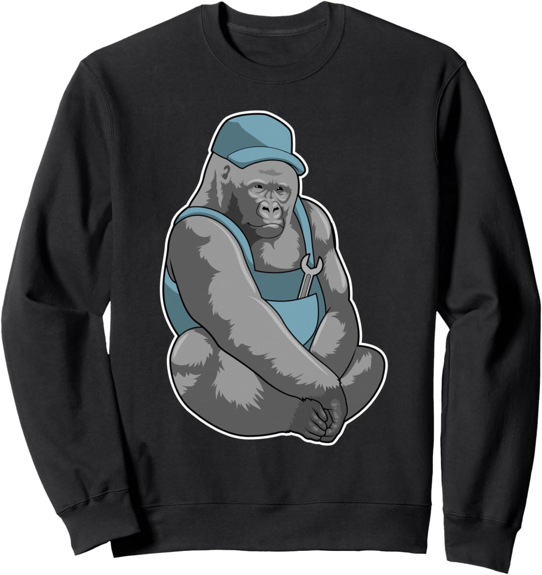 Gorilla Handwerker Blaumann Schraubenschlüssel Sweatshirt