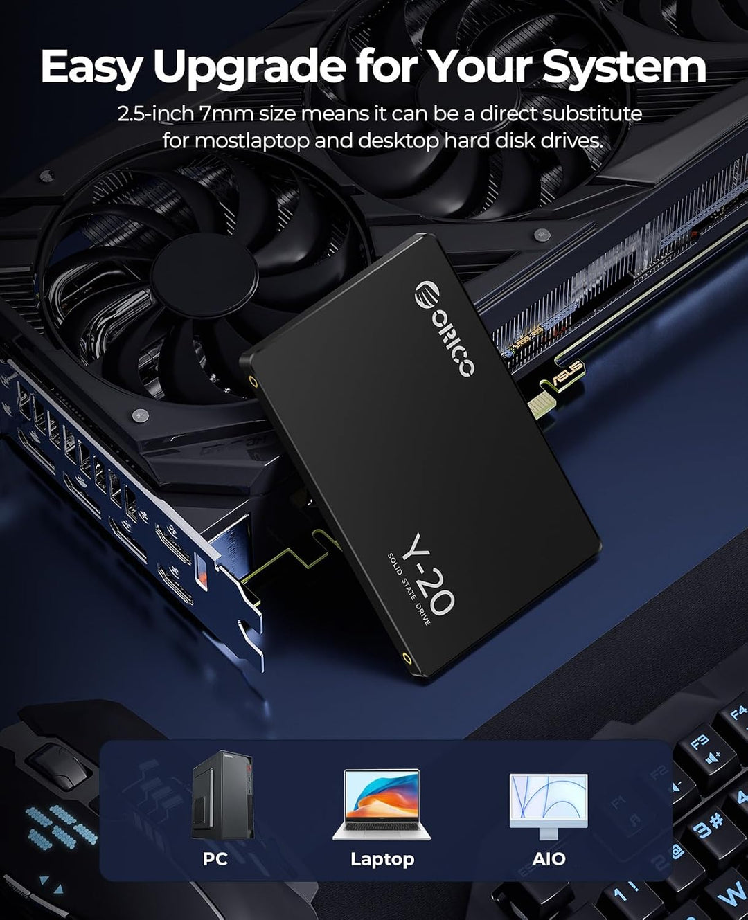ORICO 128G SSD SATA III 6Gb/s, 2.5“ Interne Solid State Festplatte, bis zu 500MB/s, Kompatibel mit L