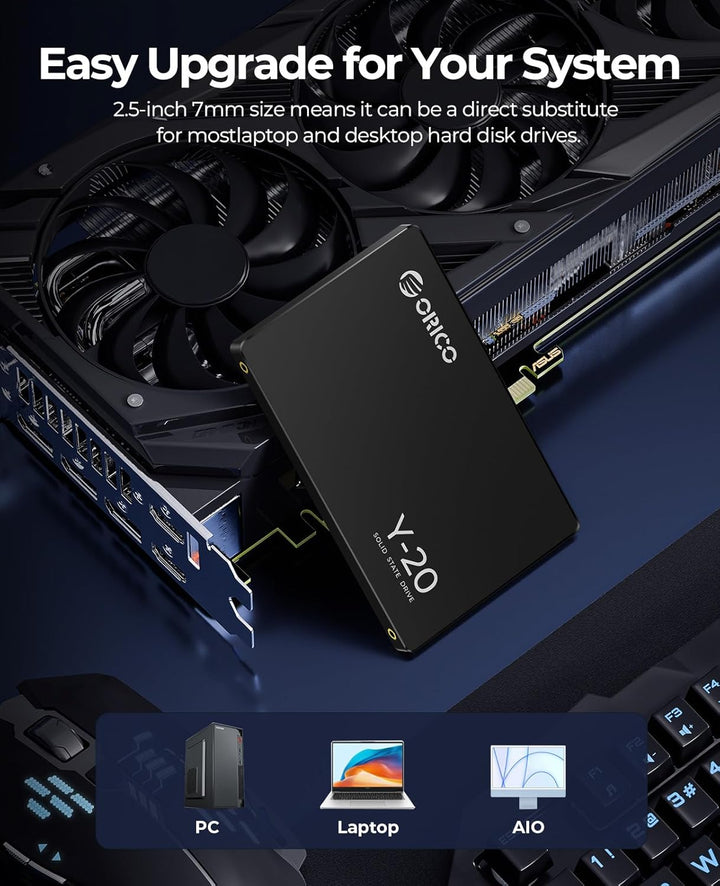 ORICO 2TB SSD SATA III 6Gb/s, 2.5“ Interne Solid State Festplatte, bis zu 500MB/s, Kompatibel mit La