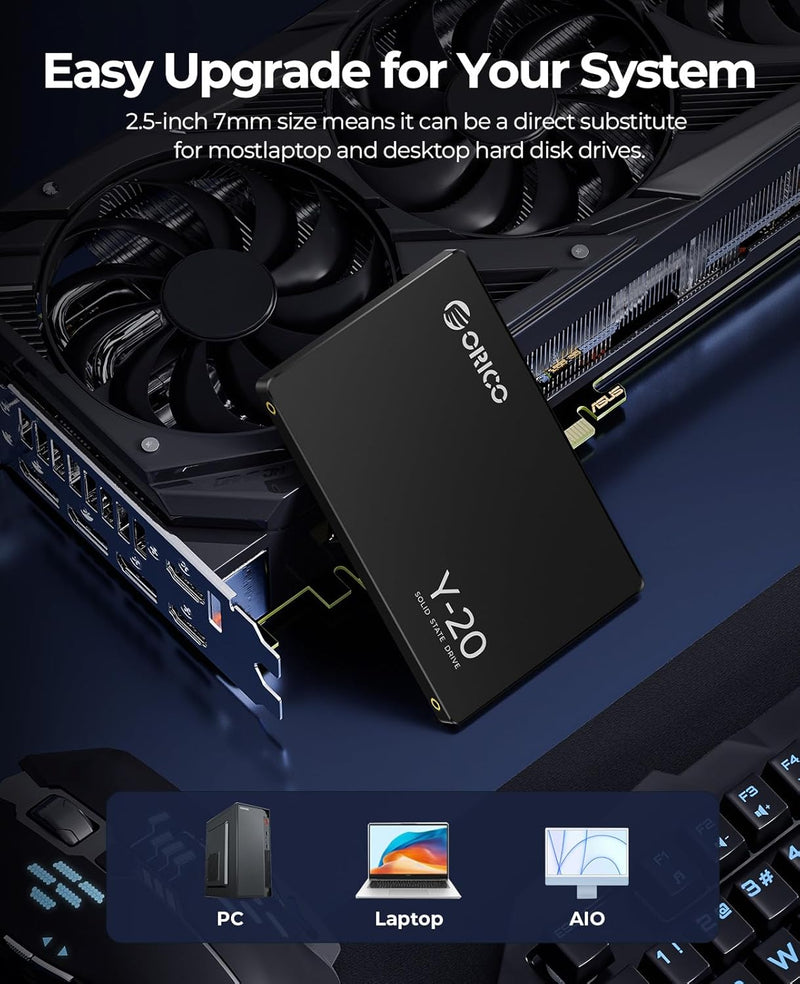 ORICO 2TB SSD SATA III 6Gb/s, 2.5“ Interne Solid State Festplatte, bis zu 500MB/s, Kompatibel mit La