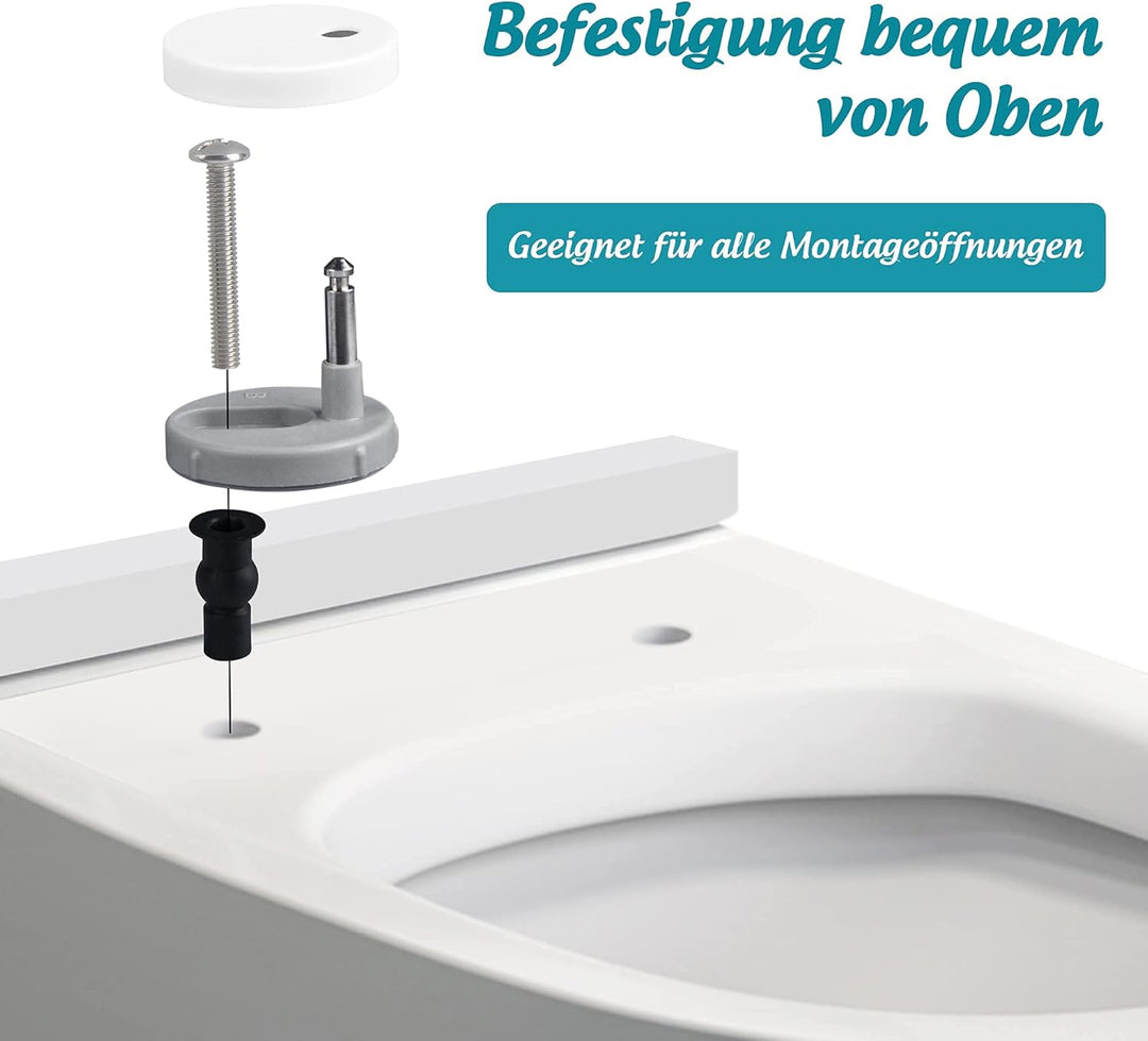 WC Sitz mit Absenkautomatik, Oval Toilettendeckel Abnehmbar Einfache Montage und Sauber, Universelle