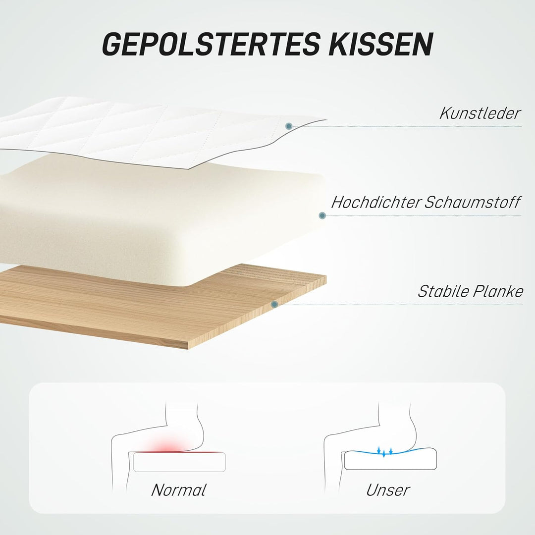 HOMCOM Bürostuhl Höhenverstellbarer Schreibtischstuhl mit Rollen, Diamantsteppung, Drehstuhl mit Wip