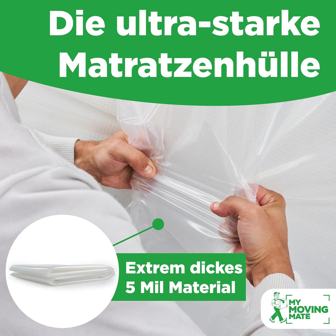 Matratzenhülle 160 x 200 cm für Umzug und Lagerung – Schutzhülle für Matratzen 160x200 – Matratzenhü