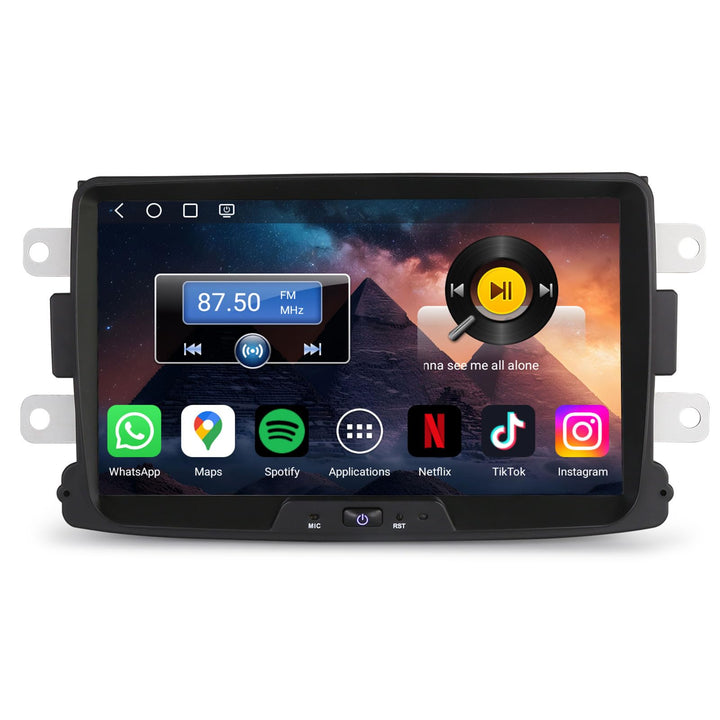 Erisin 8" Qualcomm 8-Kern 4GB+64GB Android 14 Autoradio Bluetooth für Renault Dacia Duster Logan San
