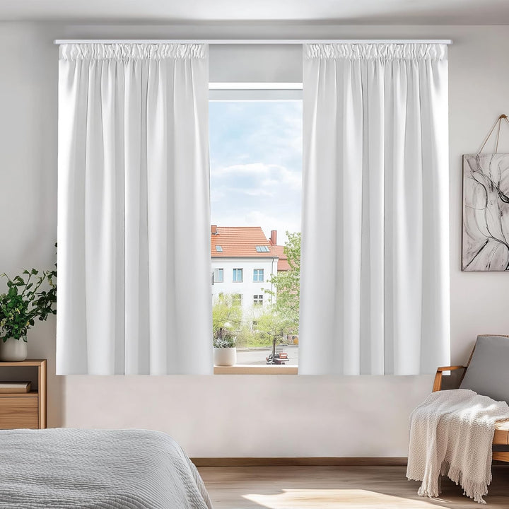 Deconovo Vorhänge Vorhang Blickdicht Kräuselband Verdunkelung Gardine Kälteschutz Kinderzimmer, 138x