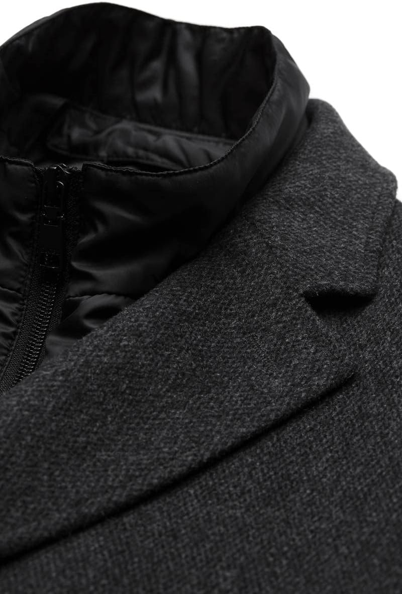 DIGEL Langarm Herrenmantel Deus mit Knopfleiste Muster schwarz 58 Grigio, 58 Grigio