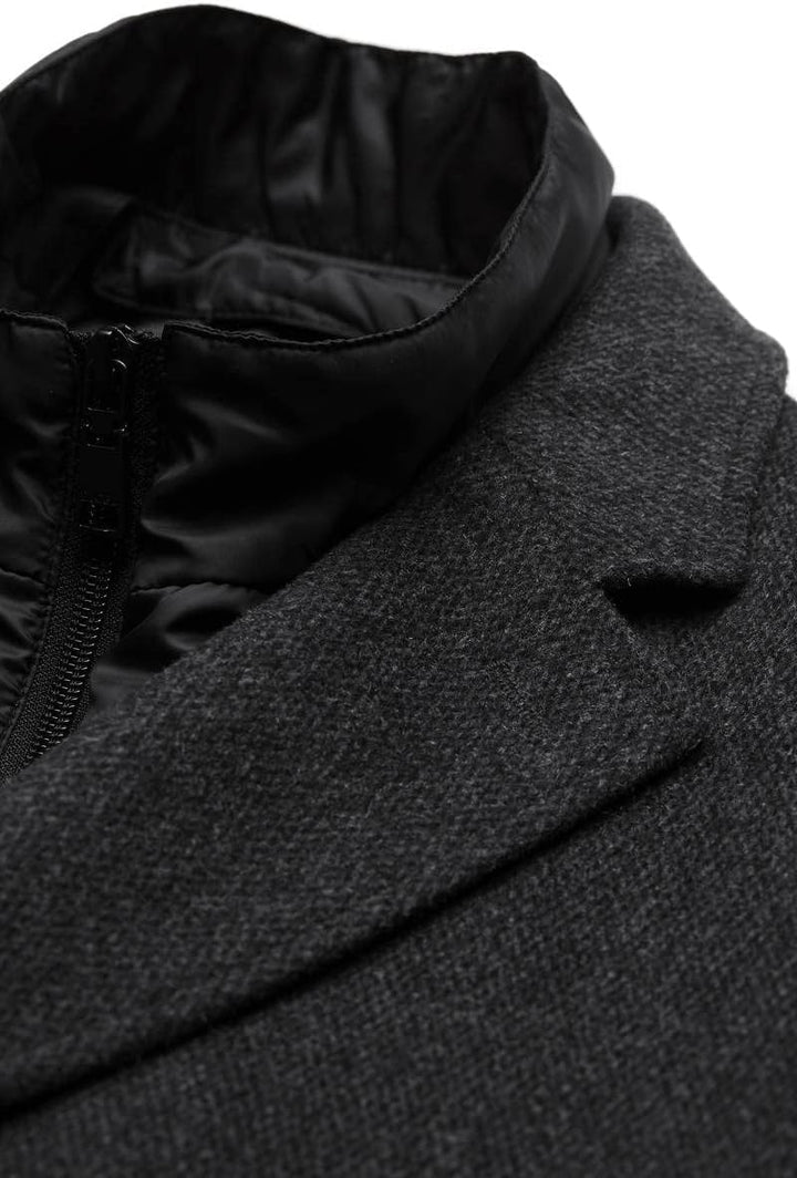 DIGEL Langarm Herrenmantel Deus mit Knopfleiste Muster schwarz 58 Grigio, 58 Grigio