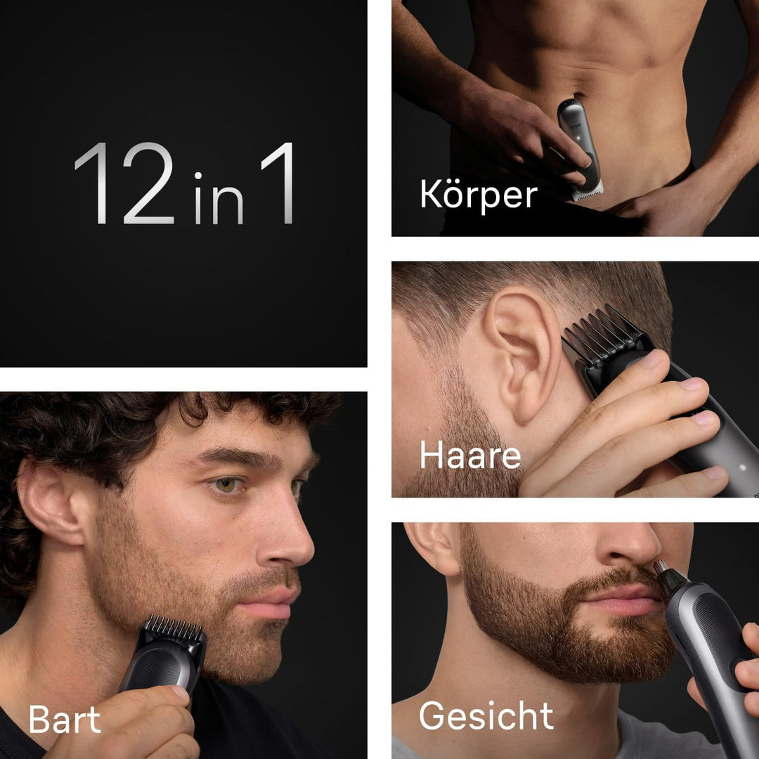 Braun Bundle mit All-in-One Series 7, 12-in-1 Multigroom Kopf und Körper, 120 Min Akku, 14 Längen (3