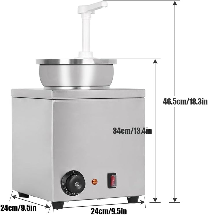 Kommerzieller Heissfudge-Wärmer, 3,5 l Nacho-Käse-Saucenwärmer, Pumpspender, Käsewärmer, Edelstahl f