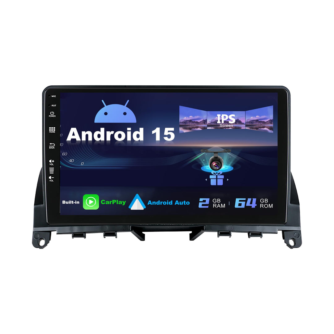 SXAUTO Android 12 IPS Autoradio Passt für Benz W204 S204 C-Class C180 C200 C220 (2006-2011) - Eingeb