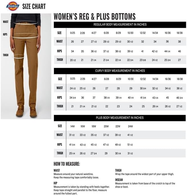 Dickies Damen Straight Flex Twill Pant Khakis 42 Schwarz Abgespült, 42 Schwarz Abgespült