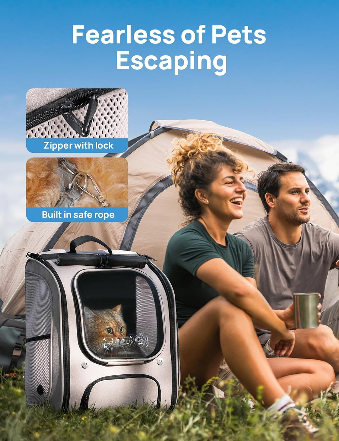 pecute Katzenrucksack Bubble Haustier Rucksack mit Netzfenster, Tragbare und Faltbare Katzentasche,