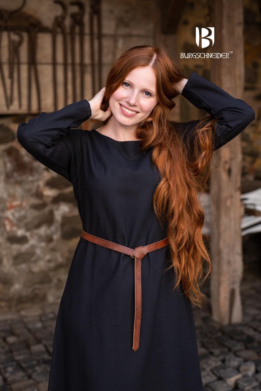 Burgschneider - Unterkleid Freya - Schwarz (M, für Damen &amp; Herren, Baumwolle) Historisch - Early Med