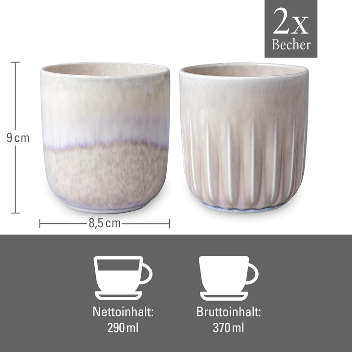 like. by Villeroy & Boch - Perlemor Sand, Becher Set 2tlg, Pottery Look