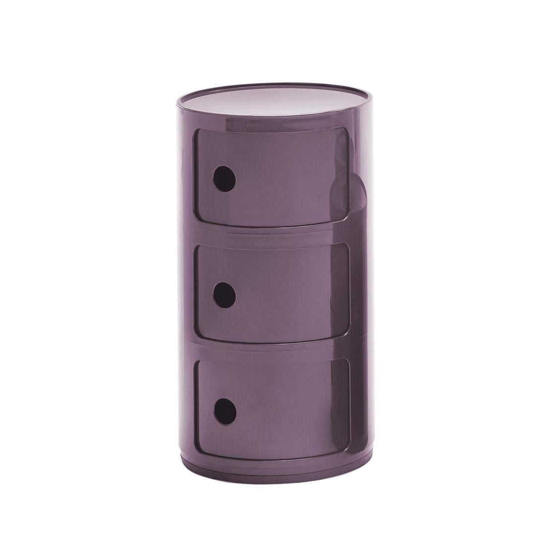 Componibili 3 Container, lila glänzend H 59cm Ø 32cm modern Lila/Glänzend, modern Lila/Glänzend