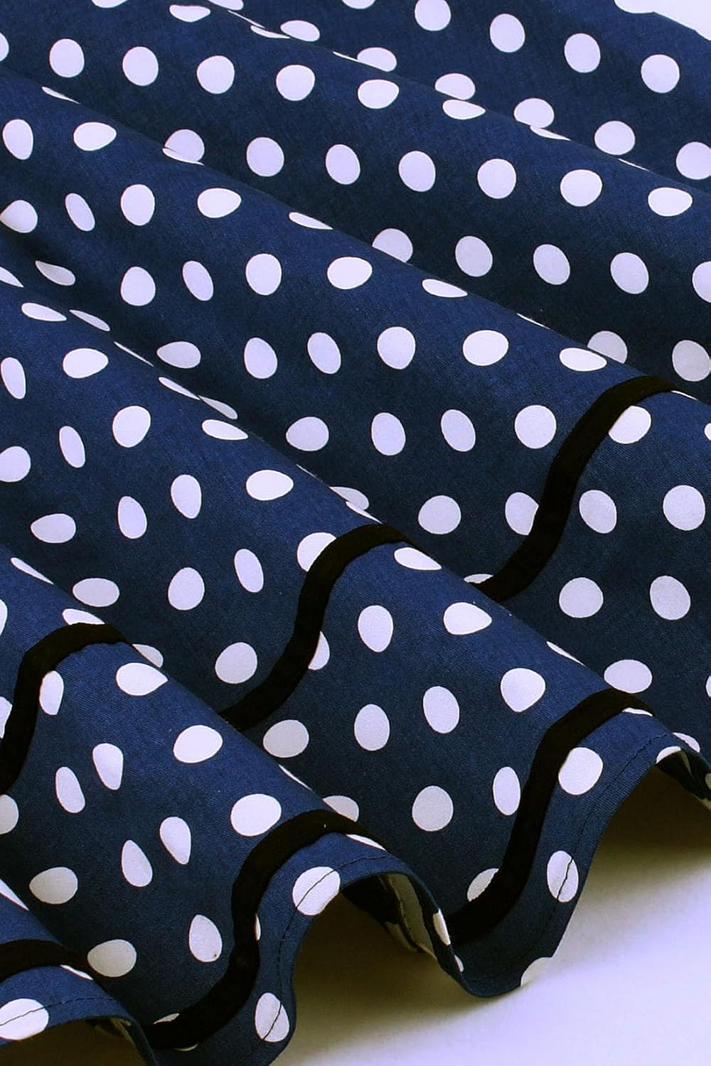 AXOE Damen 60er Jahre Polka Dot Vintage Rockabilly Kleid Abendkleider Navy M, Navy M