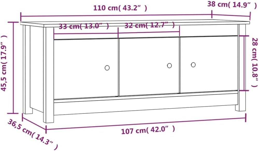 Schuhschrank aus Massives Kiefernholz 110x38x45,5cm Weiss Schuhschrank Holz Platzsparendes Schuhrega