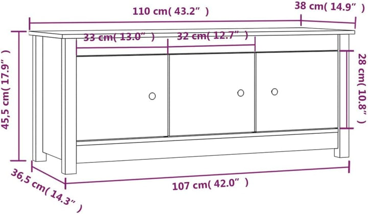 Schuhschrank aus Massives Kiefernholz 110x38x45,5cm Weiss Schuhschrank Holz Platzsparendes Schuhrega