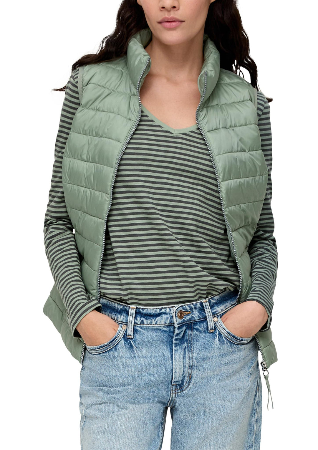 s.Oliver Damen Outdoor Weste 34 Grün, 34 Grün