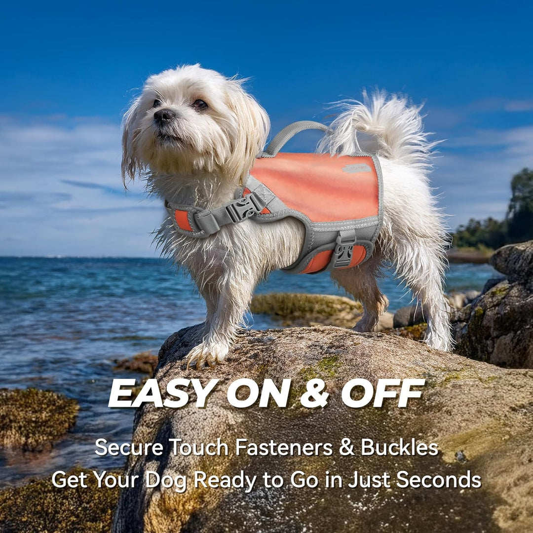 VIVAGLORY Neoprene Schwimmweste Hund, Rettungsweste Hund für Bootfahren, Schwimmweste, Schwimmhilfe