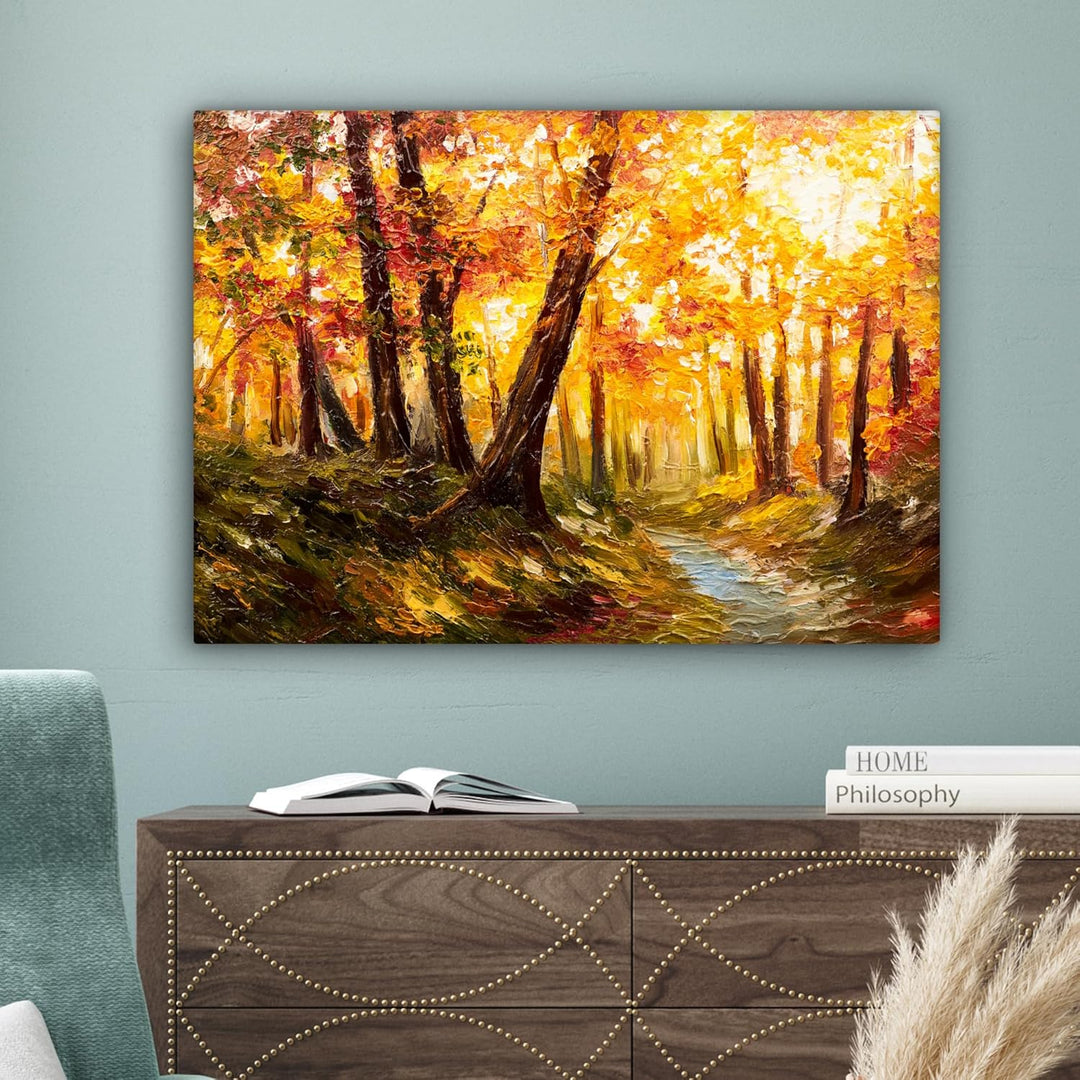 MuchoWow© Leinwand 80x60 cm Deko Schlafzimmer Aesthetic Leinwandbilder Wohnzimmer Gemälde Foto Gesch