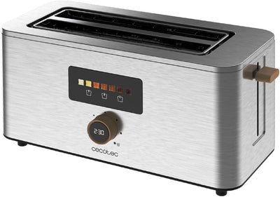 Cecotec Vertikaler Toaster mit 2 Langschlitzen Touch&Toast Extra Double, 1500 W, 4 Scheiben Brot, Ex