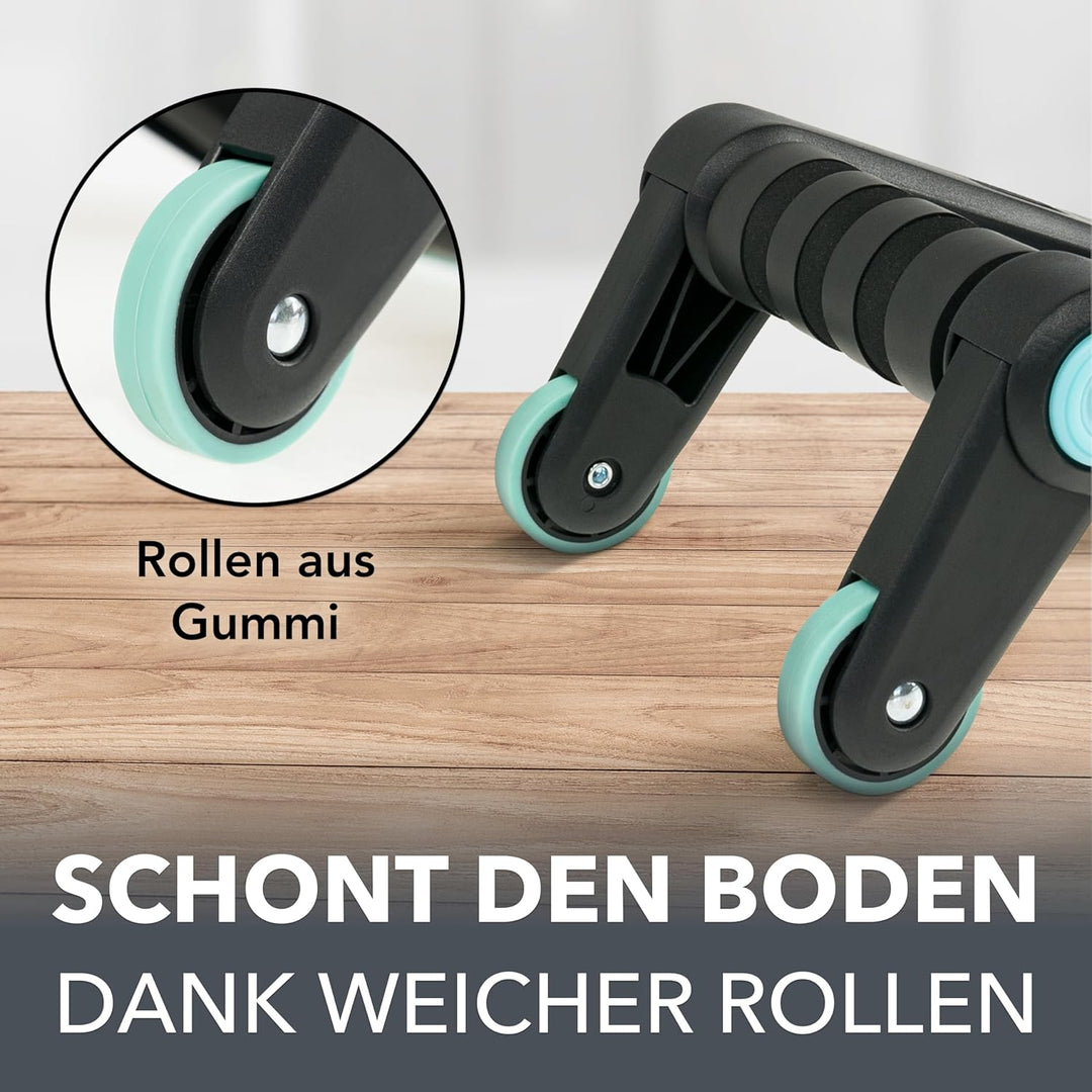 2 in 1 Liegestützgriffe inkl. Bauchroller Funktion - extra rutschfeste & komfortable Griffe - Perfek