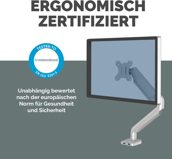 Fellowes Monitor Halterung für 1 Bildschirm bis 32 Zoll (81,28 cm) - Platinum Series Monitor Arm mit