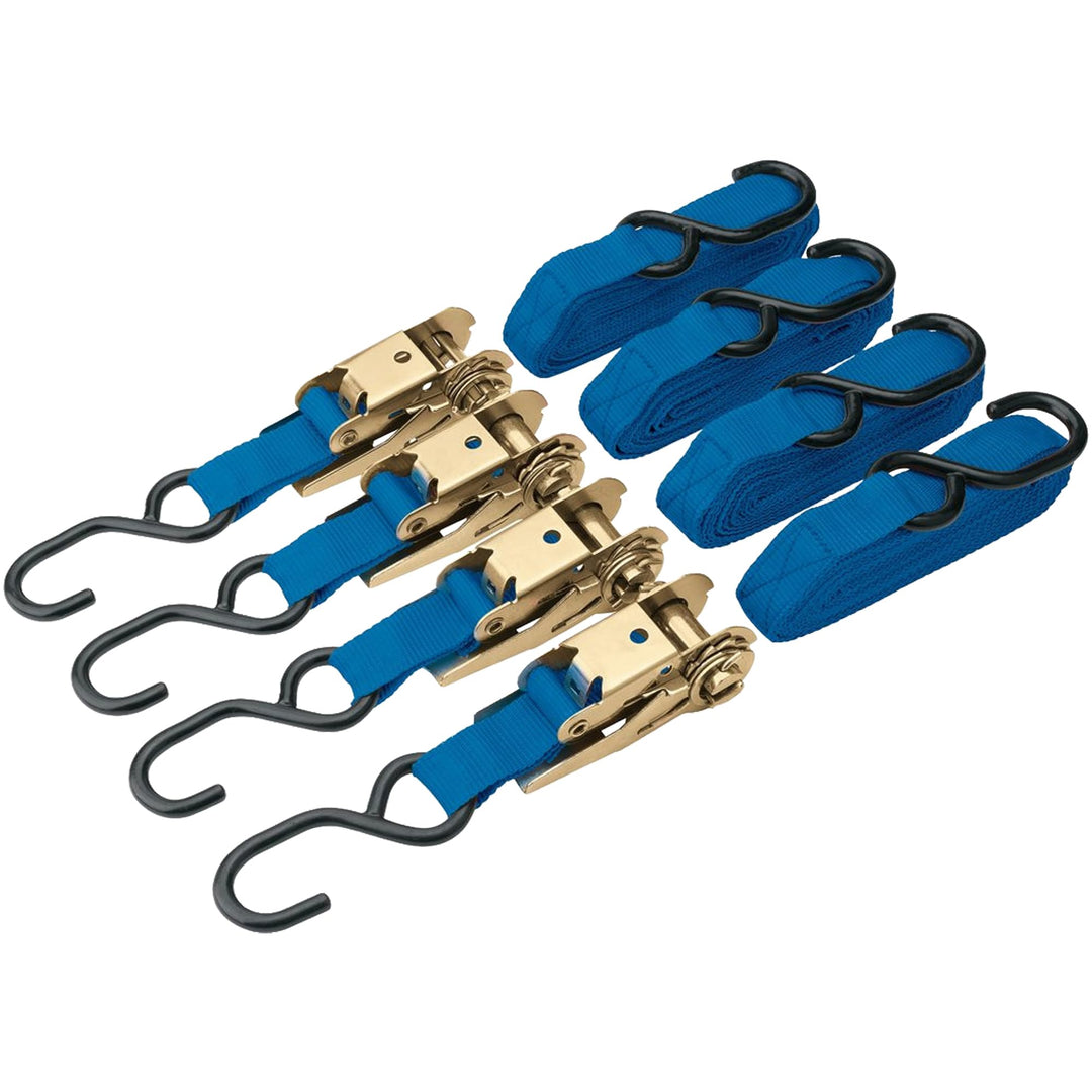 DRAPER rtdsb/4 375 kg Ratschenmechanismus Tie Down Strap Set, blau, 4-tlg.