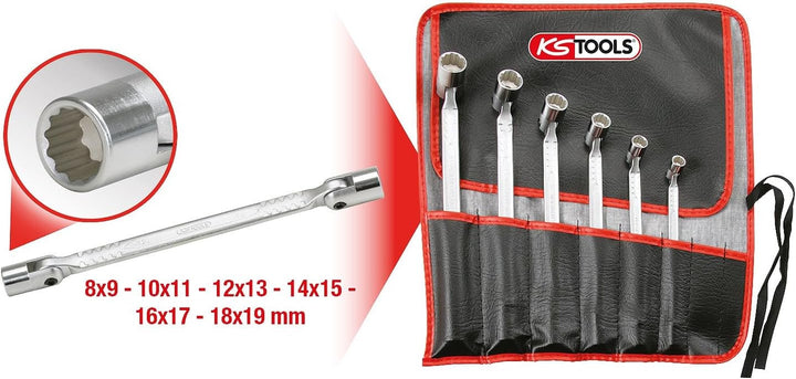 KS Tools 517.0310 CLASSIC Doppel-Gelenkschlüssel-Satz, 6-tlg.