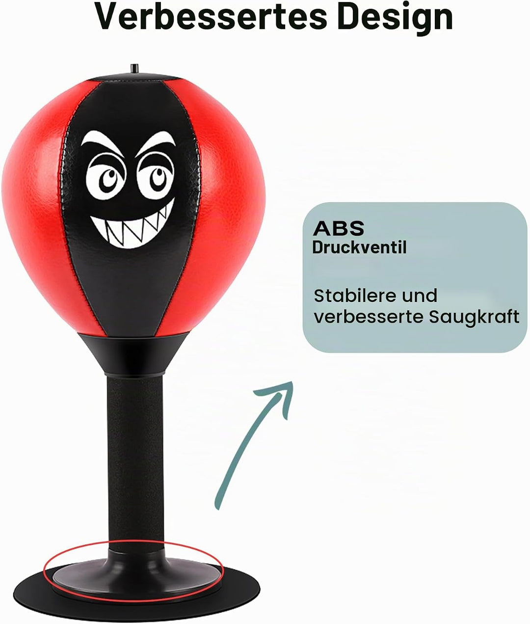 Punchingball, Punchingball Tisch mit Federn, Saugnapf zum Stressabbau für Chef, Kollegen, Freunde, 1