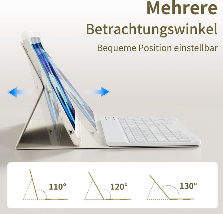 Tastatur Hülle für iPad 9. Generation 10,2 Zoll mit Stifthalter, Magnetisch Bluetooth Abnehmbarer Ta
