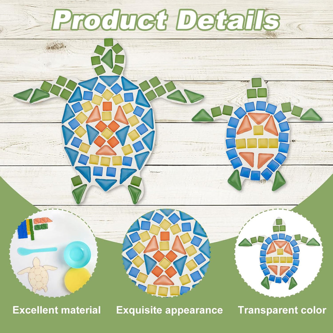 WEBEEDY 2 Set DIY Schildkröten-Mosaik-Kit Mosaik-Meeresschildkröten-Mosaik-Wandkunst-Schildkröten-Ba