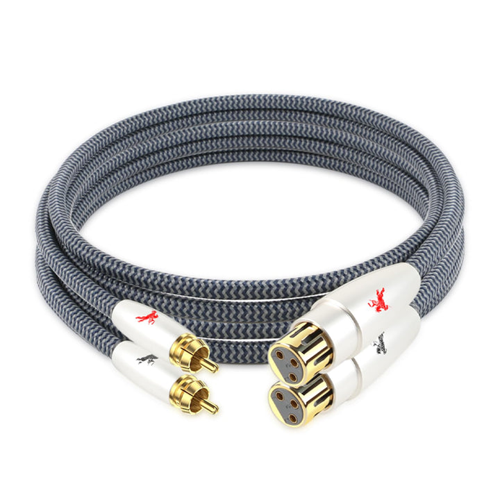 Impeto audiophile XLR auf Cinch Kabel 1M, PREMIUM 2 XLR Buchse zu 2 RCA Stecker Audio Verbindungskab