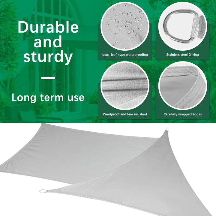 Sonnensegel, Rechteck 3×6m, 420D Oxford Stoff, wasserdicht, UV-Schutz | senkt die Temperatur, robust