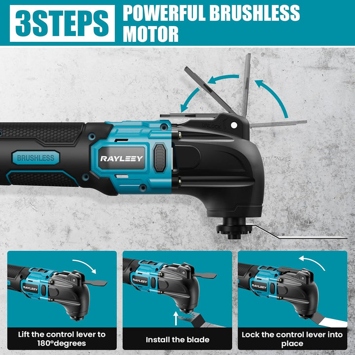 Akku Multifunktionswerkzeug für Makita 18V Akku, Oszillationswerkzeug Multitool mit 2.0Ah Akku, Bürs