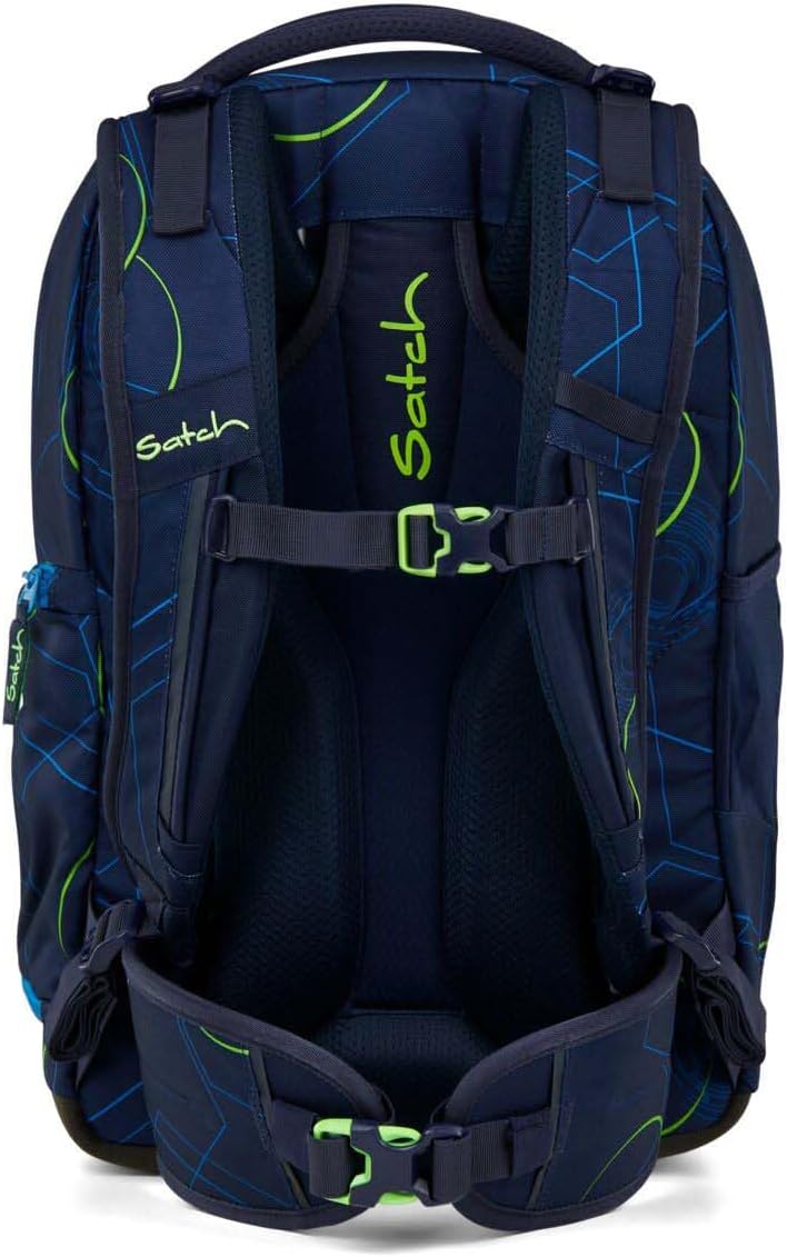 Satch Match Schulrucksack Set 3tlg. inkl. Schlamperbox und Sporttasche Blue Tech, Blue Tech
