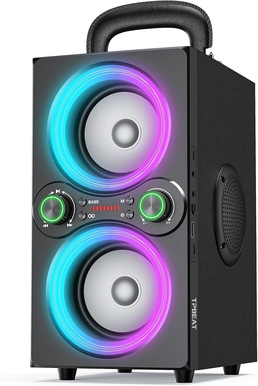 TPBEAT Bluetooth Lautsprecher, 80W Wireless Bluetooth Box Musikbox Gross, Bass Boost, with Licht, 10