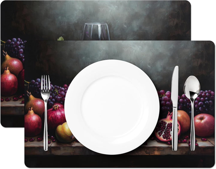 KitchenYeah© Platzsets Abwaschbar 6-Teilig 45x30 cm Tischsets Platzdeckchen rutschfeste Platzset Unt